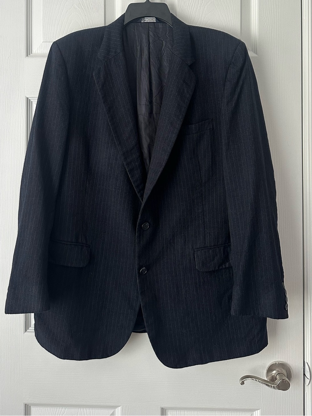 Burberry wool pinstripe suit jacket blazer Xl